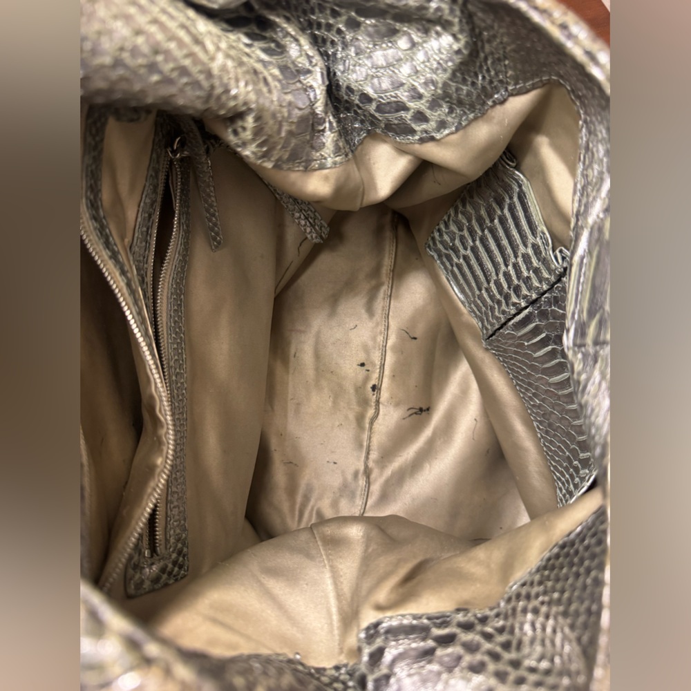 Devi Kroell Silver Python Snakeskin Leather Hobo … - image 12